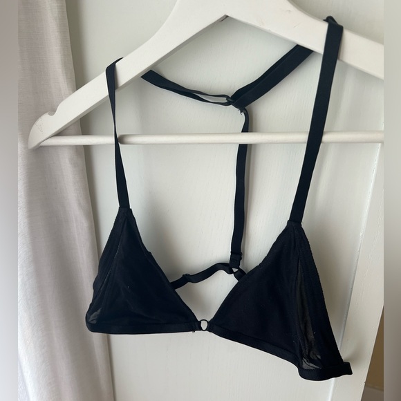 JOAH BROWN black cotton bralette size S/M - Picture 2 of 2